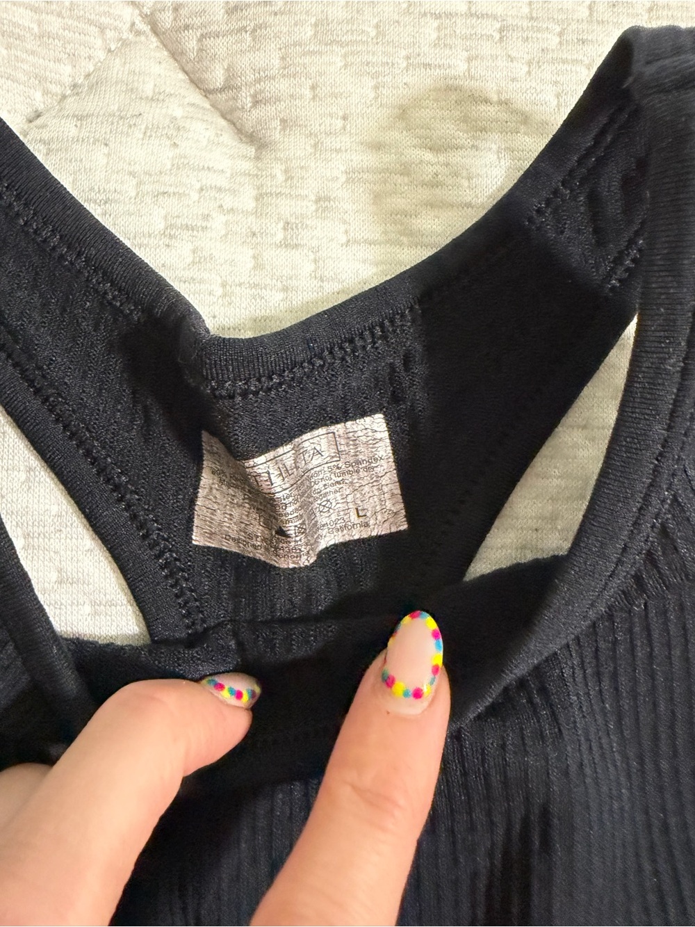 Athleta Black Ribbed Racerback Tank - Picture 2 of 3